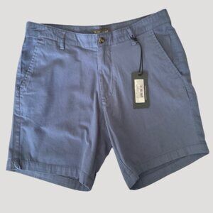 Slate & Stone Men’s Flat Front Stretch Chino Shorts Blue/Gray Size Waist 32 NWT